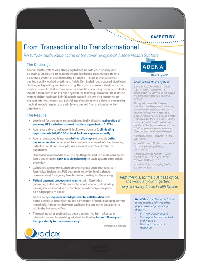 Case Study Adena Health System and RemitMax